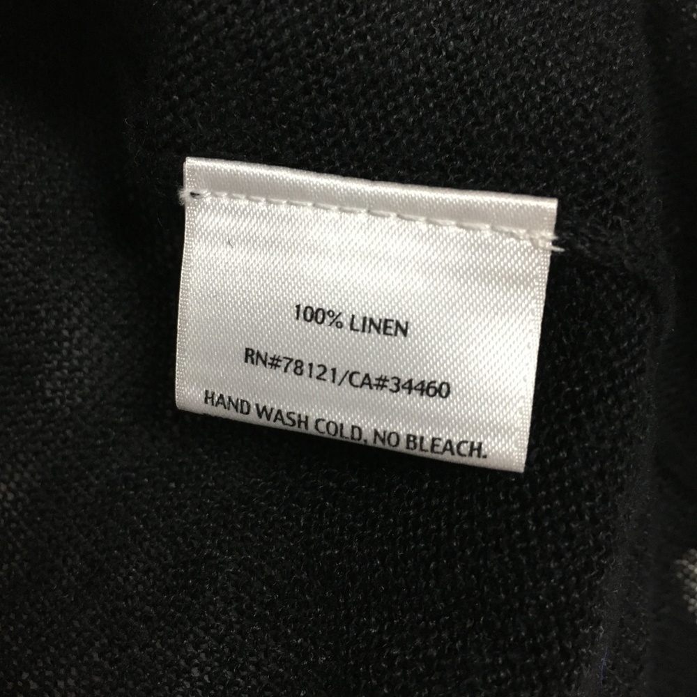 Eileen Fisher Black Linen Short Sleeve Cardigan - Picture 6 of 6
